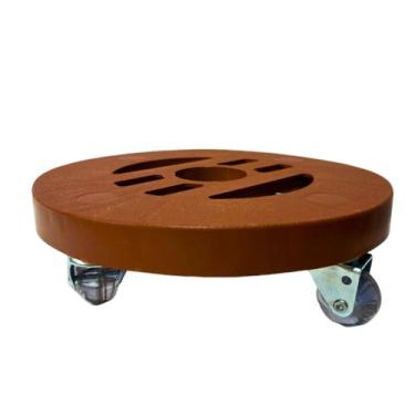 Imagem de Suporte Para Vaso de Planta Redondo com Rodinhas de Gel 24cm - NEWTEC,