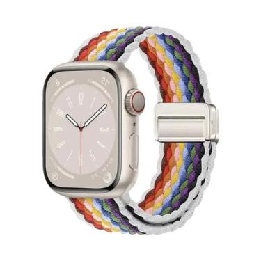 Imagem de Pulseira De Nylon Trançada Compatível Com Apple Watch Series S10 46mm 