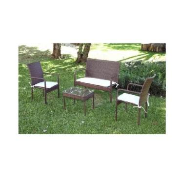 Imagem de Jogo Namoradeira 2 Cadeiras Fibra Aluminio Varanda Jardim - Sarah Móve