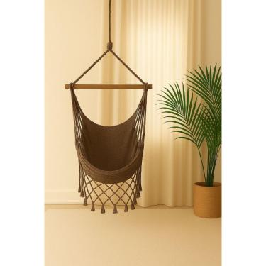 Imagem de Rede Cadeira de teto suspensa descanso e balanco(Marrom (T))