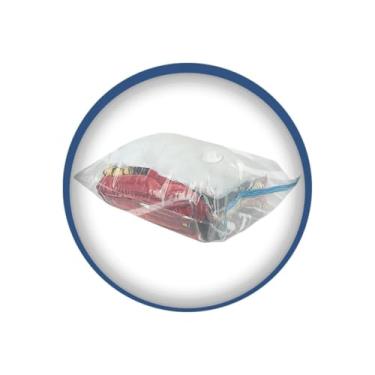 Imagem de Saco Organizador a Vácuo, 40x60cm, PVC Transparente, Redução de Volume 80%, com Zíper Hermético, 1 Unidade