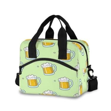 Imagem de Blueangle Lancheira isolada com estampa de canecas de cerveja, alça de ombro removível e alça - lancheira reutilizável para homens e mulheres (87)