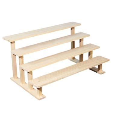 Imagem de MotiveTech Suporte de madeira para cupcakes, expositor decorativo para figuras, organizador para perfumes, joias e doces. Ideal para feiras e exposições, 4 Níveis 40cm