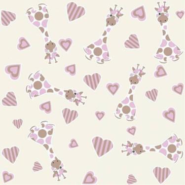 Imagem de Papel De Parede Infantil Girafa Menina