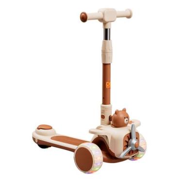 Imagem de Patinete Infantil Aviãozinho Ajustável Com Luz E Som - DM Toys