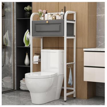 Imagem de SPXMQSS Unidade de armazenamento para máquina de lavar, unidade de armazenamento sobre vaso sanitário com portas, prateleira de armazenamento de banheiro independente para banheiro, lavanderia