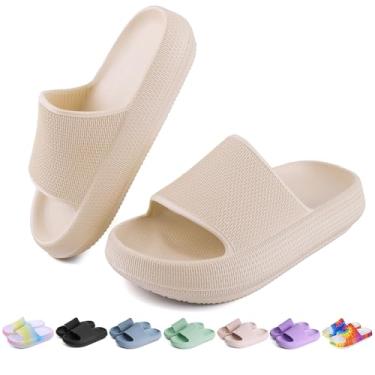 Imagem de OUYADU Chinelos infantis de praia para meninos e meninas chinelos de praia jovens piscina chuveiro EVA chinelos de verão (11 crianças pequenas - 6 crianças grandes), Bege, 11 Little Kid