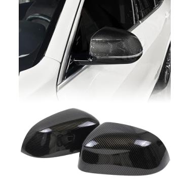 Imagem de Tampas de espelho lateral estilo fibra de carbono para BMW X5 X6 X7 G05 G06 G07 xDrive40i, M50i, xDrive50e e M60i (2019–2025) – Acabamento da capa do espelho retrovisor externo