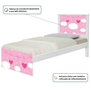 Imagem de Cama Solteiro Hop Nuvens Menina Com Colchão