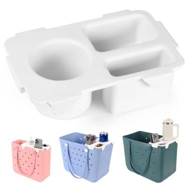 Imagem de Uwyriwooq Acessório de bandeja superior para bolsa Bogg, 946 ml, 1,134 g, suporte de copo Stanley e suporte de telefone para bolsa original grande/bebê média (branca)