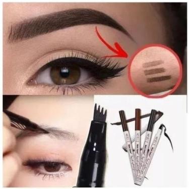 Imagem de Caneta para sobrancelha fio a fio tebori microblanding henna preta - M