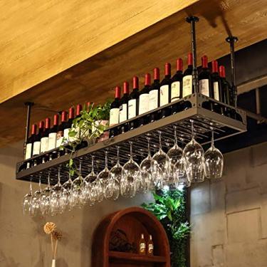 Imagem de APUM Moldura de vidro para copo de vinho rack de vinho de metal, suporte de cálice suspenso, altura ajustável, balcão de bar rack de vinho rack de decoração rack de vinho prateleiras de vinho
