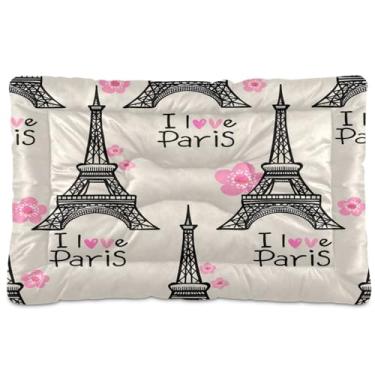 Imagem de Wassud Torre Eiffel (2) tapete lavável para cães e gatos, tapete de cama antiderrapante para viagem para ambientes internos e externos, 45 x 61 cm