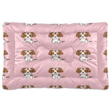 Imagem de Wassud Cama de cachorro marrom fofa para uso ao ar livre para cães pequenos, lavável, impermeável, para viagem, animal de estimação, cama portátil para gatos com fundo antiderrapante para uso interno