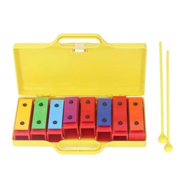 Imagem de Cuofyunl 8 note sinos ressonadores coloridos com estojo placas removíveis caixa de plástico instrumento de percussão brinquedo musical para crianças e adultos