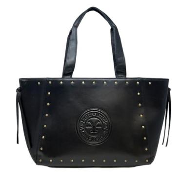 Imagem de Myra Bag Bolsa feminina de couro ocidental – Bolsa tiracolo com cravejado Yellowstone oficialmente licenciada, Cinza, Ocidental