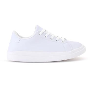 Imagem de Tênis Branco Feminino Casual Sneaker Básico Confortável Leve (Branco, BR, Adulto, Numérico, 34)