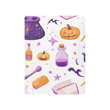 Imagem de xigua Lençol de berço mágico de Halloween para meninas e meninos, lençol macio e respirável adequado para berço padrão e cama infantil 68,5 x 99 cm
