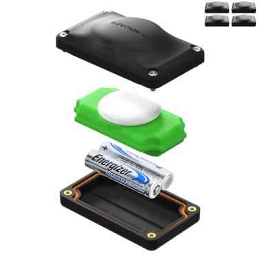 Imagem de Capa compacta com bateria estendida AirTag - usa pilhas AAA - 5 vezes mais capacidade do que CR2032 | Elevation Lab TimeCapsule | impermeável, substituição de bateria CR 2032 (pacote com 4)