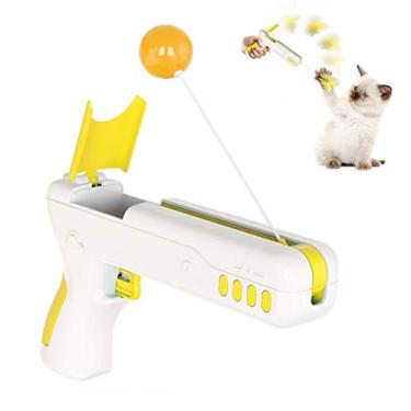 Imagem de Brinquedo Interativo para Gato com Pena Varinha de Perseguidor Brinquedos Brincadeira Exercício Filhote Interior