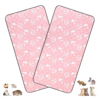 Imagem de 2 almofadas impermeáveis para xixi de porquinho-da-índia, forro reutilizável para gaiola de coelho de 119 x 61 cm, tapete lavável para gaiola de porquinho-da-índia, tapete absorvente para treinamento