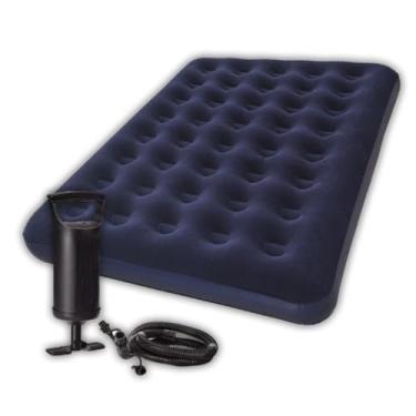 Imagem de Colchonete,Colchonete Casal,Textura Aveludada，Inclui Bomba de Ar Manual，Adequado para IndivíDuos e Casais para Acampar e Viajar.(1 COLCHÃO CASAL +BOMBA AR)