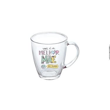 Imagem de Caneca de Vidro Personalizada para Dia das Mães, 380ml, Transparente, 10cm Altura, com Alça, Estampa Exclusiva