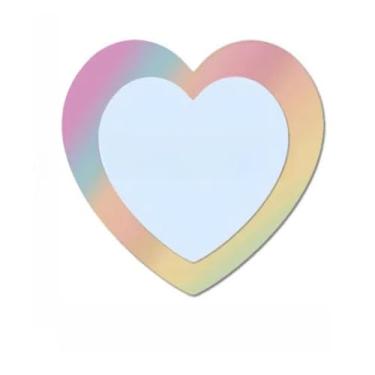 Imagem de CWPJUNDGP Espelho de maquiagem colorido, flores do amor, espelho de acrílico, estrelas, espelho de maquiagem irregular, adereços para fotos