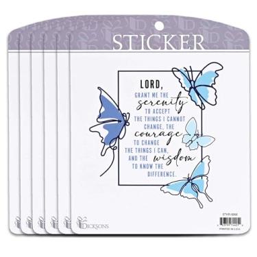 Imagem de Dicksons Adesivo adesivo cristão inspirador para laptops, diários, bíblias, 9,5 x 12,7 cm vinil borboleta serenidade oração pacote com 6