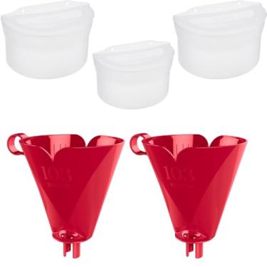 Imagem de Conjunto de 2 Suporte para Filtro de Café 103 Vermelho + 3 Saleiro Plastico Grande 885 ml