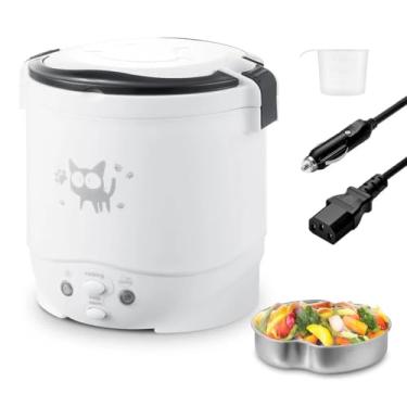 Imagem de Panela De Arroz Portátil 12v P/Viagem Carro Caminhão 1L (Branco,12V)
