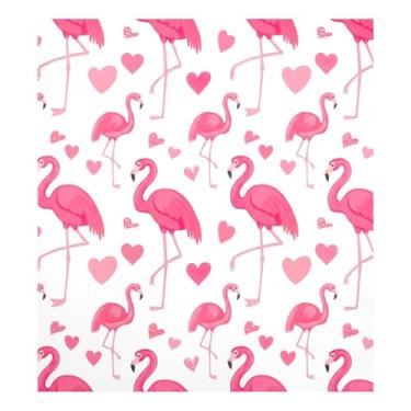 Imagem de Flamingo Hearts capa magnética para lava-louças decorativa para decoração de cozinha 58 cm L x 66 cm A