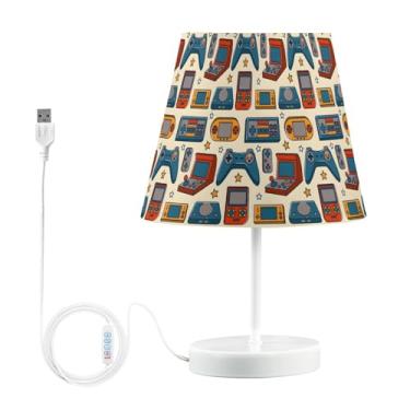 Imagem de Joisal Luzes de mesa vintage retrô para videogame, abajur agradável aos olhos, abajur de mesa de escritório, lâmpada de leitura, decoração de mesa lateral