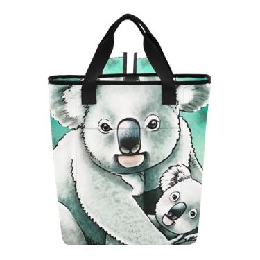Imagem de Joitme Bolsa térmica para a família urso coala aquarela, 36 latas, refrigeradores laterais macios, isolados à prova de vazamento, mochila de resfriamento
