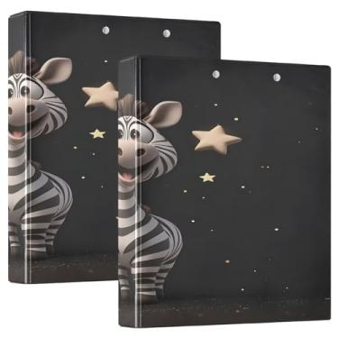 Imagem de Caderno de receitas preto zebra fofo com 3 anéis, fichários grandes, 3 anéis, 2 pastas de plástico