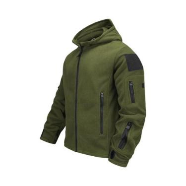Imagem de Jaqueta Tática Térmica De Inverno Masculina Com Capuz Softshell Para E