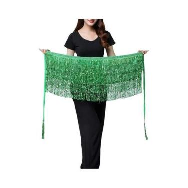 Imagem de Saia De Dança Do Ventre Feminina Brilhante Com Cinto De Corrente Para 