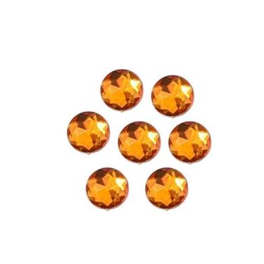Imagem de Cabochões redondos de 8 mm com borda chanfrada, strass de plástico traseiro plano, pedras de acrílico galvanizadas para joias DIY, arte de unhas, enfeites artesanais (cor 5)
