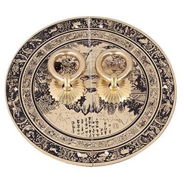Imagem de Generic Conjunto de Alça de Gaveta de Latão Chinês Antigo, Acessórios de Móveis retrô Duráveis ​​para Guarda-roupas, Fácil de Instalar, 11 Cm, 2 Conjuntos para Decoração de Casa