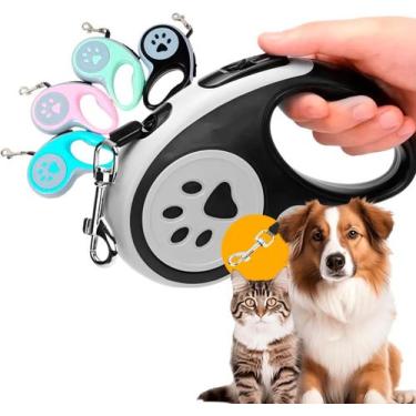 Imagem de Coleira Retrátil com Trava de Segurança Pet Guia com Passeios Pets Cãe