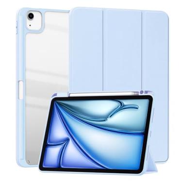 Imagem de SFFINE Capa transparente compatível com iPad Air 11 polegadas 7ª/6ª geração (M3/M2) 2025/2024, para iPad Air 5ª/4ª geração, capa inteligente de hibernar/despertar automática de 10,9 polegadas 2022