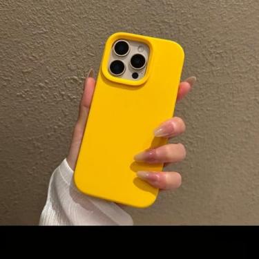 Imagem de Capa fosca macia em cores sólidas, estilo Candy, para iPhone 14, 15, 16 Pro Max Plus, 16e, 11, 12 e 13, com botões de controle da câmera. Capa fina de silicone líquido (para iPhone 16 Pro/XRKui).