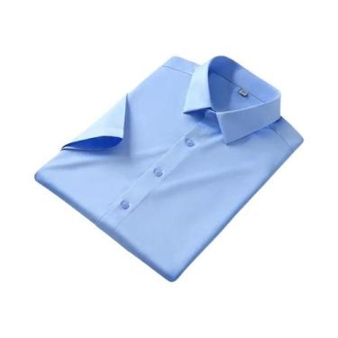 Imagem de Camisa Social Masculina Preta De Seda 5XL Manga Curta Não Amassa Verão