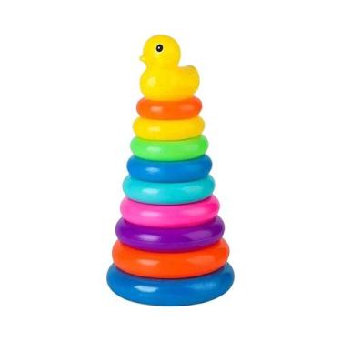 Imagem de Brinquedo Interativo De Círculos Empilháveis Em Forma De Pato Amarelo,