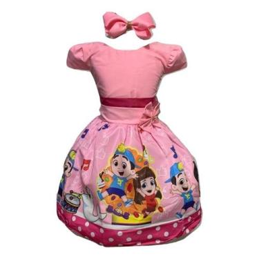 Imagem de Vestido Temático Lucas Neto Rosa Festa - Bento E Maria Moda Infantil, 
