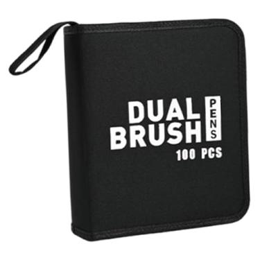 Imagem de UGPLM Estojo portátil para lápis de cor e canetas em tecido Oxford, com zíper, ideal para artistas e ateliês, 100 Buracos