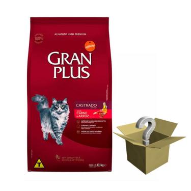 Imagem de Ração Gran Plus Gatos Castrados Carne e Arroz - 10,1Kg + Surpresa