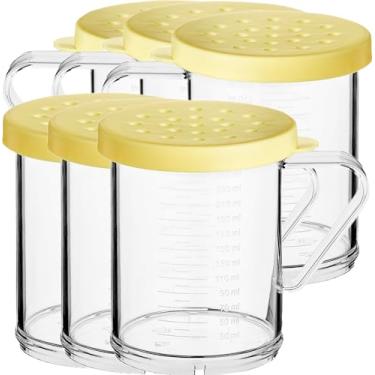 Imagem de Coqueteleira de queijo parmesão de 290 ml com tampa de orifício de 4 mm de diâmetro, agitador de temperos de policarbonato para temperos grosseiros, draga, dispensador de açúcar, saleiro grande e