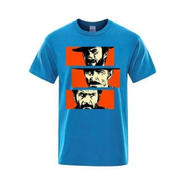 Imagem de Camiseta Unissex De Algodão Solto Blondie Angel Eyes Tuco Cowboy Mascu