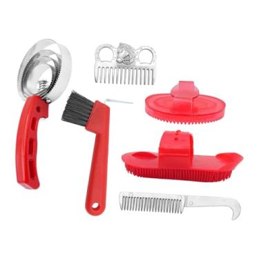 Imagem de IEUDNS Kit de Higiene Equina Profissional para Uso Diário em Trilhas E Exposições (6 Peças) - Conjunto de Escovas